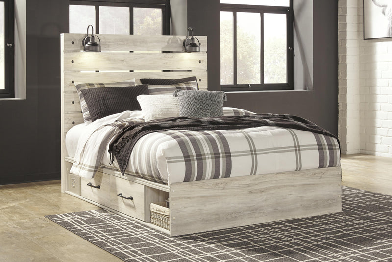 Cambeck Queen Panel Storage Bed and 2 Nightstands - B192B135