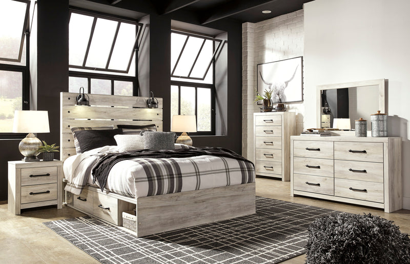 Cambeck Whitewash Double Side Storage Platform Bedroom Set - Gate FurnitureBedroom Set