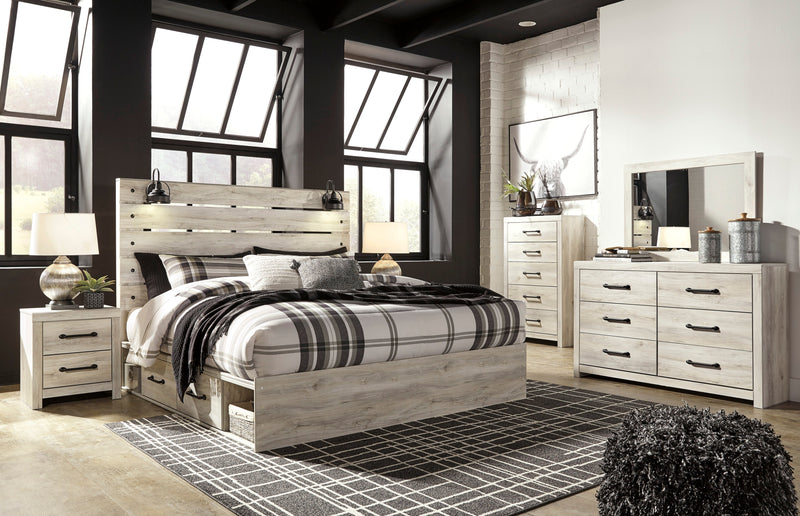 Cambeck Whitewash Double Side Storage Platform Bedroom Set - Gate FurnitureBedroom Set