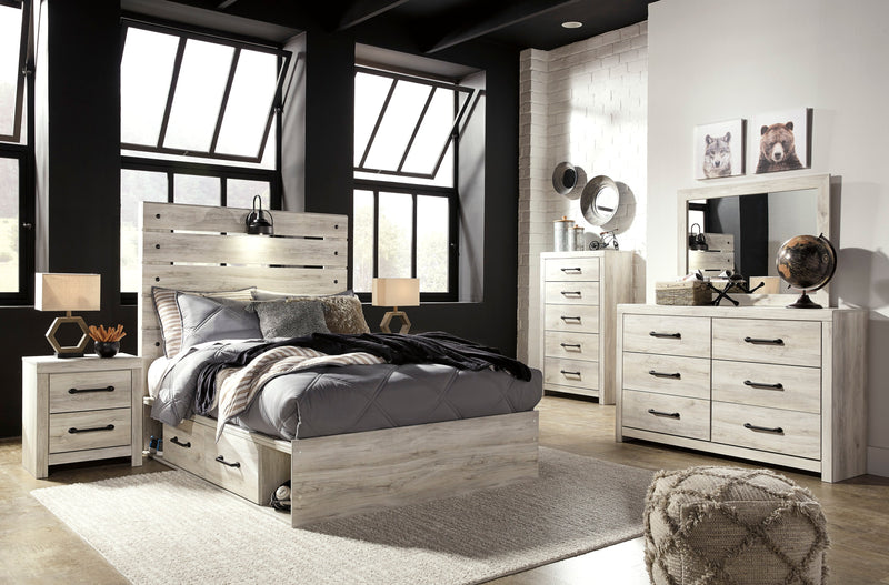 Cambeck Whitewash Double Side Storage Platform Youth Bedroom Set - Lara FurnitureYouth Bedroom Set