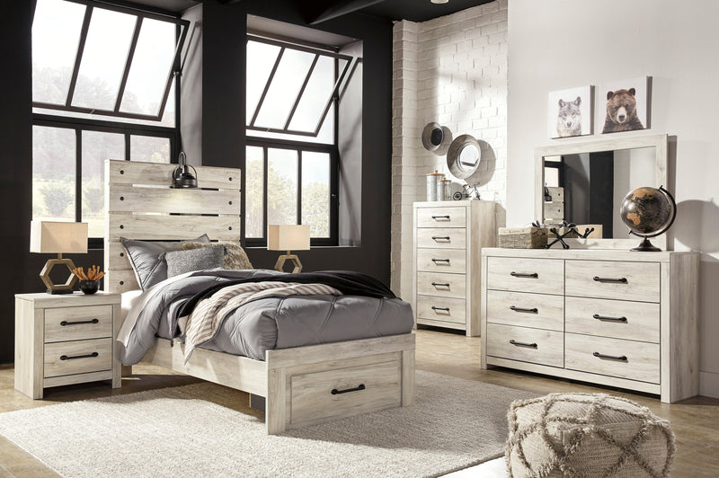 Cambeck Whitewash Footboard Storage Youth Bedroom Set - Gate FurnitureYouth Bedroom Set