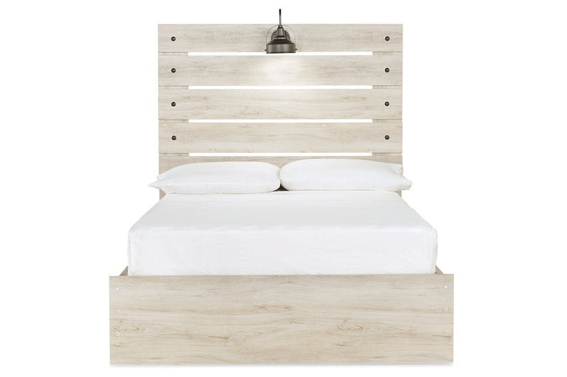 Cambeck Whitewash Full Panel Bed with 2 Storage Drawers - Lara FurnitureFull Bed