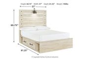 Cambeck Whitewash Full Panel Bed with 2 Storage Drawers - Lara FurnitureFull Bed