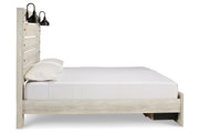 Cambeck Whitewash King Panel Bed with 2 Storage Drawers - Lara FurnitureKing Bed