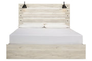 Cambeck Whitewash King Panel Bed with 2 Storage Drawers - Lara FurnitureKing Bed