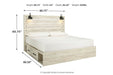 Cambeck Whitewash King Panel Bed with 4 Storage Drawers - Gate FurnitureKing Bed