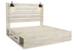 Cambeck Whitewash King Panel Bed with 4 Storage Drawers - Gate FurnitureKing Bed
