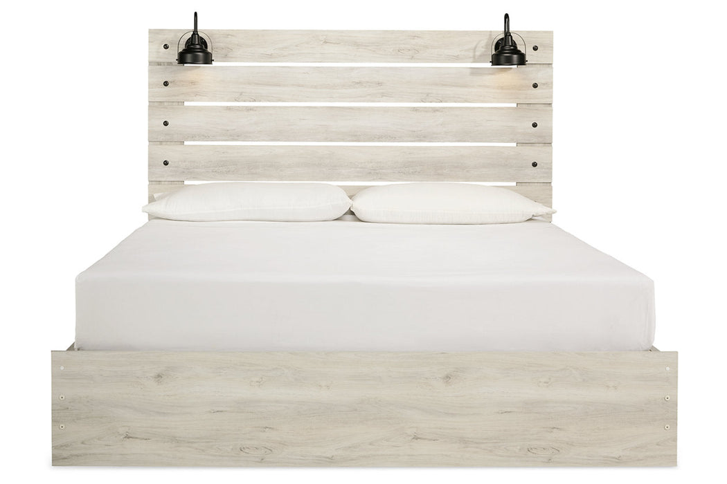 Cambeck Whitewash King Panel Bed with 4 Storage Drawers - Gate FurnitureKing Bed