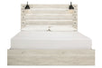 Cambeck Whitewash King Panel Bed with 4 Storage Drawers - Gate FurnitureKing Bed
