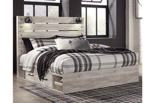 Cambeck Whitewash King Panel Bed with 4 Storage Drawers - Gate FurnitureKing Bed