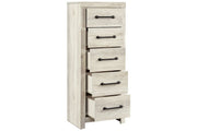Cambeck Whitewash Narrow Chest of Drawers - Lara FurnitureChest