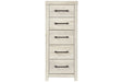 Cambeck Whitewash Narrow Chest of Drawers - Gate FurnitureChest