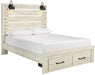 Cambeck Whitewash Queen Footboard Storage Bed - Gate FurnitureQueen Bed