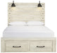 Cambeck Whitewash Queen Footboard Storage Bed - Gate FurnitureQueen Bed