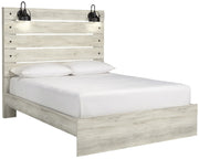 Cambeck Whitewash Queen Panel Bed - Lara FurnitureQueen Bed
