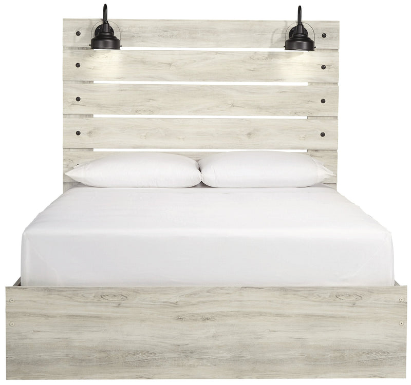 Cambeck Whitewash Queen Panel Bed - Lara FurnitureQueen Bed