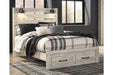 Cambeck Whitewash Queen Panel Bed with 2 Storage Drawers - Gate FurnitureQueen Bed