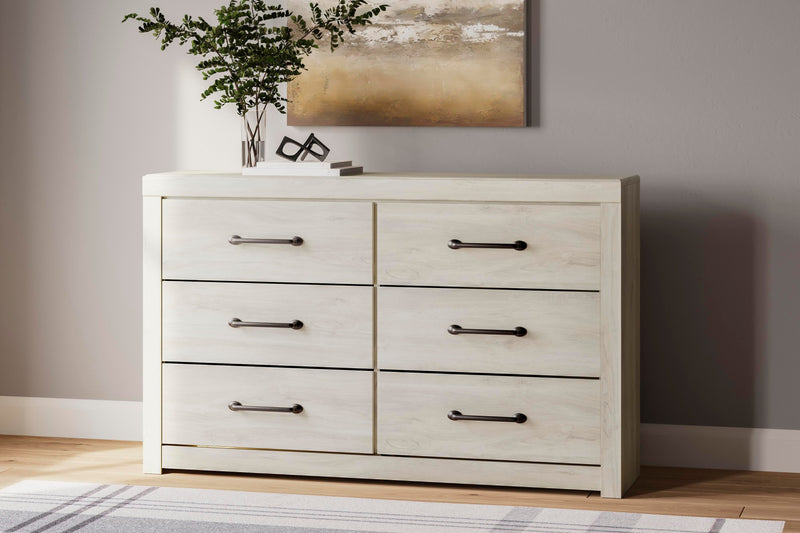 Cambeck Whitewash Queen Panel Bed with Storage, Dresser and 2 Nightstands - B192B114