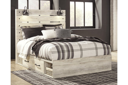 Cambeck Whitewash Queen Platform Bed with 4 Storage Drawers - Lara FurnitureQueen Bed