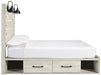 Cambeck Whitewash Queen Side Storage Platform Bed - Gate FurnitureQueen Bed