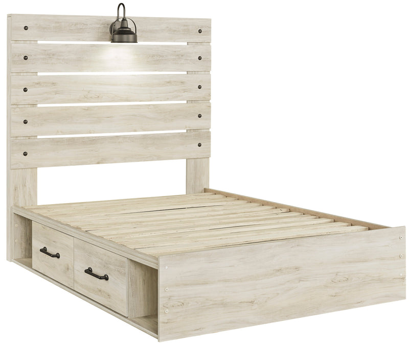 Cambeck Whitewash Side Storage Platform Youth Bedroom Set - Lara FurnitureYouth Bedroom Set
