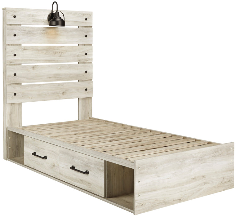Cambeck Whitewash Side Storage Platform Youth Bedroom Set - Gate FurnitureYouth Bedroom Set