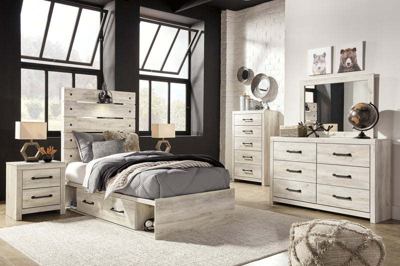 Cambeck Whitewash Side Storage Platform Youth Bedroom Set - Lara FurnitureYouth Bedroom Set
