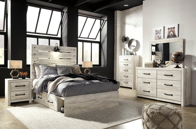 Cambeck Whitewash Side Storage Platform Youth Bedroom Set - Lara FurnitureYouth Bedroom Set
