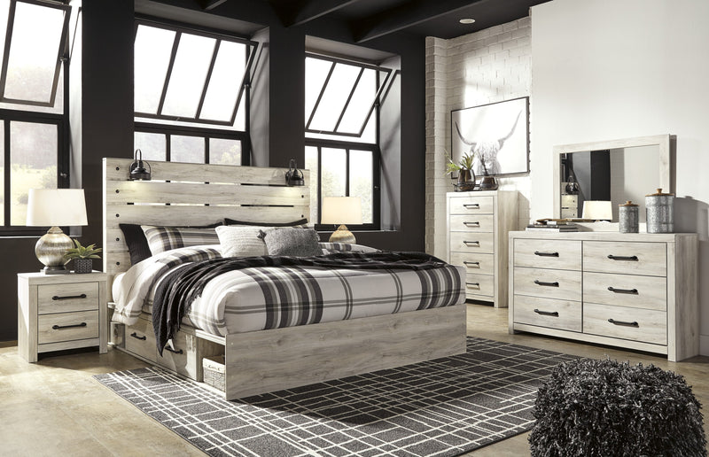 Cambeck Whitewash Storage Platform Bedroom Set - Lara FurnitureBedroom Set