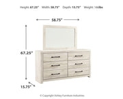 Cambeck Whitewash Twin Panel Bed, 2 Dressers, 2 Mirrors and 2 Nightstands - B192B88