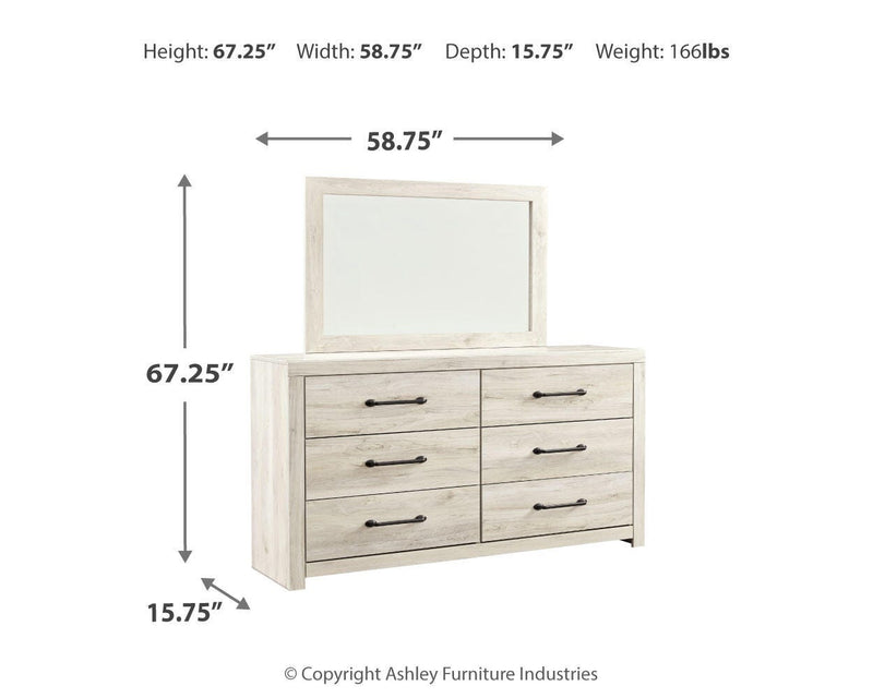 Cambeck Whitewash Twin Panel Bed, 2 Dressers, 2 Mirrors and 2 Nightstands - B192B88