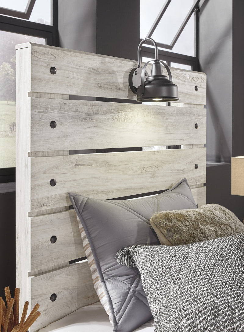 Cambeck Whitewash Twin Panel Bed - Gate FurnitureTwin Bed