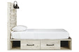 Cambeck Whitewash Twin Panel Bed with 2 Storage Drawers - Gate FurnitureTwin Bed