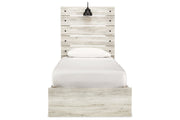 Cambeck Whitewash Twin Panel Bed with 4 Storage Drawers - Lara FurnitureTwin Bed