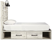 Cambeck Whitewash Twin Side Storage Platform Bed - Gate FurnitureTwin Bed