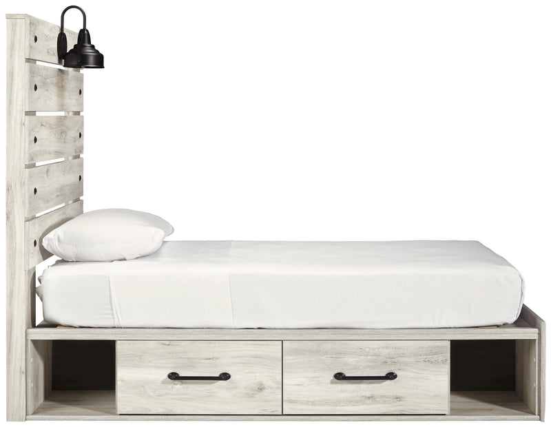 Cambeck Whitewash Twin Side Storage Platform Bed - Gate FurnitureTwin Bed