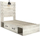 Cambeck Whitewash Twin Side Storage Platform Bed - Gate FurnitureTwin Bed