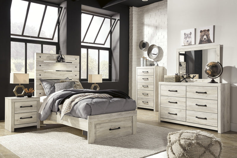 Cambeck Whitewash Youth Footboard Storage Bedroom Set - Gate FurnitureYouth Bedroom Set