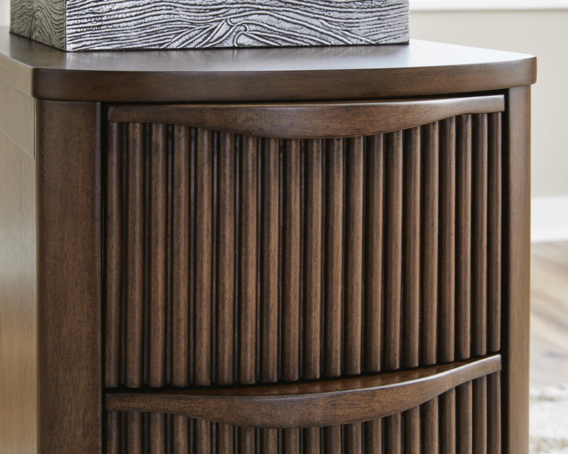 Camdill Dark Brown Chairside End Table - T208-217