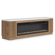 Camdill Light Brown 80" TV Stand with Electric Fireplace - W808W1