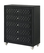 Cameo Black Upholstered Panel Bedroom Set - Lara FurnitureBedroom Set
