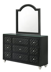 Cameo Black Upholstered Panel Bedroom Set - Lara FurnitureBedroom Set