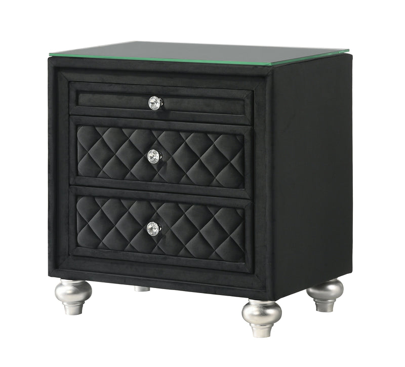 Cameo Black Upholstered Panel Bedroom Set - Lara FurnitureBedroom Set