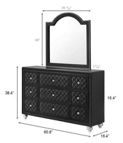 Cameo Black Upholstered Panel Bedroom Set - Lara FurnitureBedroom Set