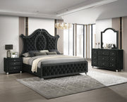 Cameo Black Upholstered Panel Bedroom Set - Lara FurnitureBedroom Set