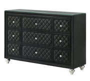 Cameo Black Upholstered Panel Bedroom Set - Lara FurnitureBedroom Set