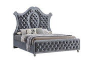 Cameo Gray King Upholstered Panel Bed - Lara FurnitureKing Bed