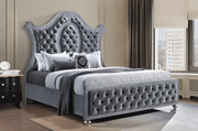 Cameo Gray King Upholstered Panel Bed - Lara FurnitureKing Bed