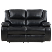 Camila 2-piece Upholstered Reclining Sofa Set Black - 610244-S2