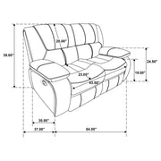 Camila 2-piece Upholstered Reclining Sofa Set Black - 610244-S2
